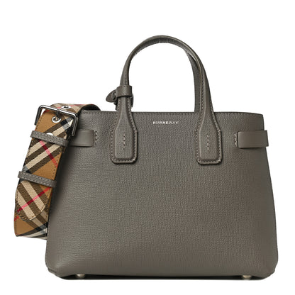 Burberry Derby Calfskin House Check Small Banner Tote Pale Taupe 1 of 10