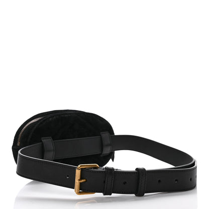 Gucci Velvet Matelasse GG Marmont Belt Bag 85 34 Black 3 of 9