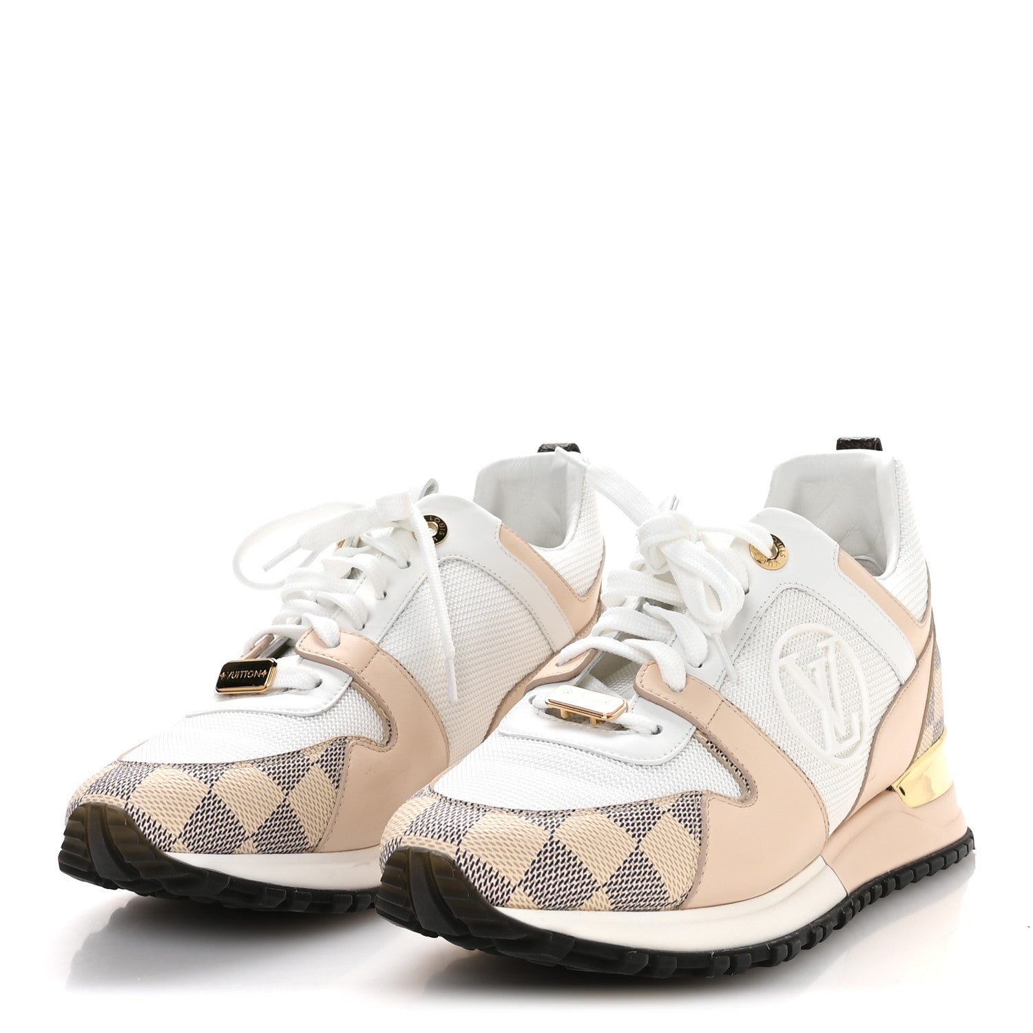Louis Vuitton Calfskin Damier Azur Run Away Sneakers 39 White 4 of 8