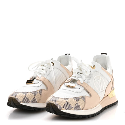 Louis Vuitton Calfskin Damier Azur Run Away Sneakers 39 White 4 of 8