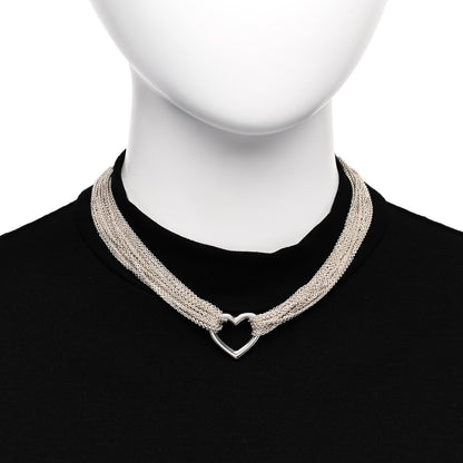 Tiffany Sterling Silver Heart Mesh Necklace 2 of 5