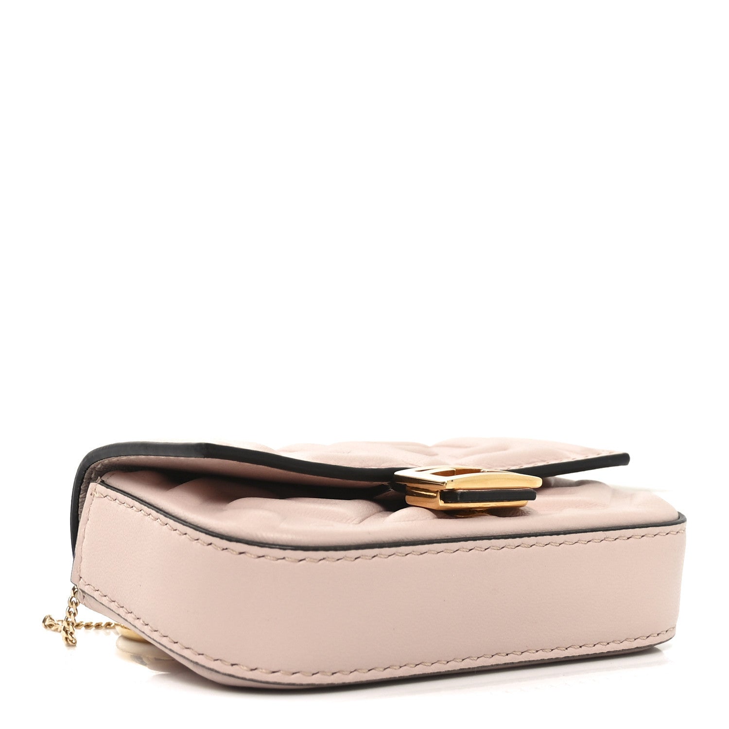 Fendi Nappa Matisse FF Embossed Nano Baguette Charm Rosa Quarzo 6 of 16