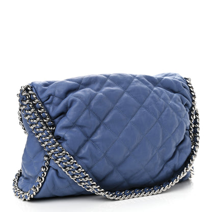 Chanel Washed Lambskin Chain Around Hobo Blue 3 of 14