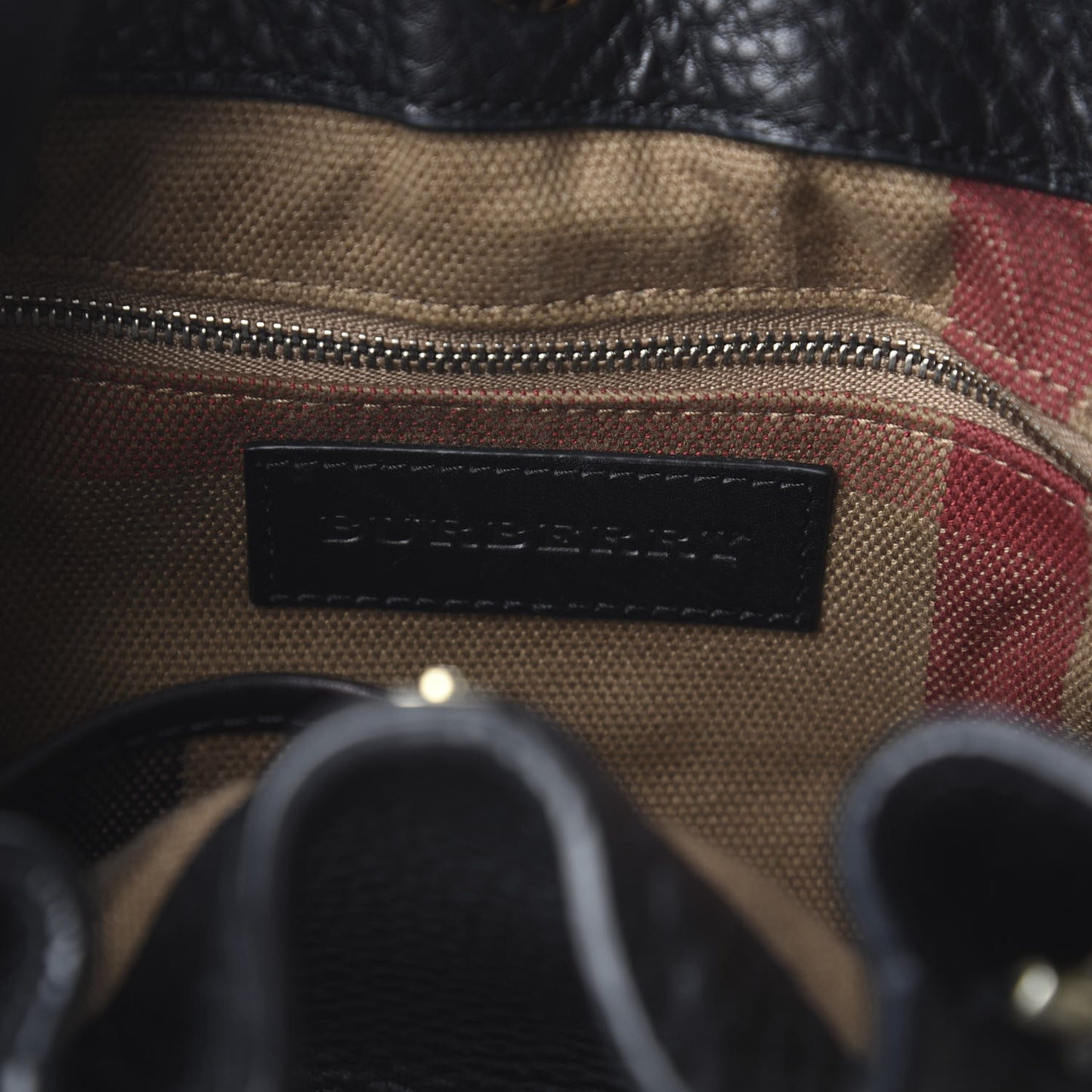 Grainy Calfskin House Check Small Maidstone Black