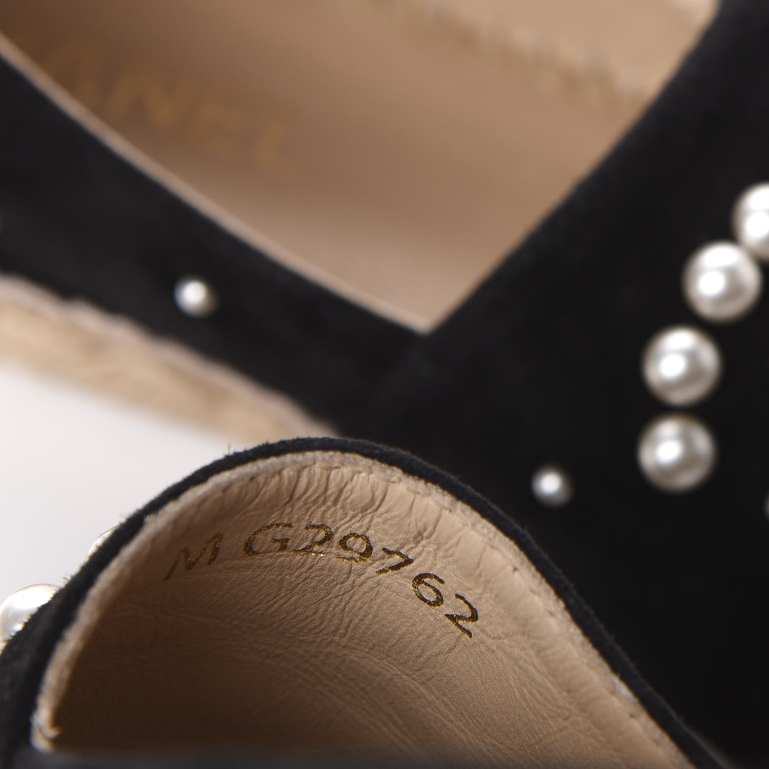 Chanel Suede Pearl CC Espadrilles 38 Black 9 of 12