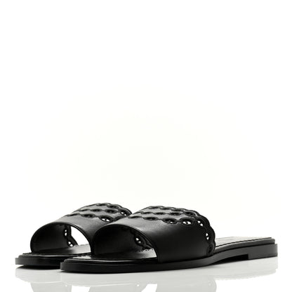 Hermes Calfskin Chaine d'Ancre Gaelle Sandals 40.5 Black 3 of 9