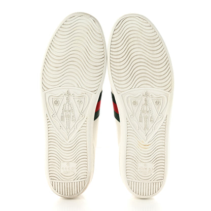 Gucci Calfskin Ayers Web Heart Embroidered Womens Ace Sneakers 39.5 White 5 of 8