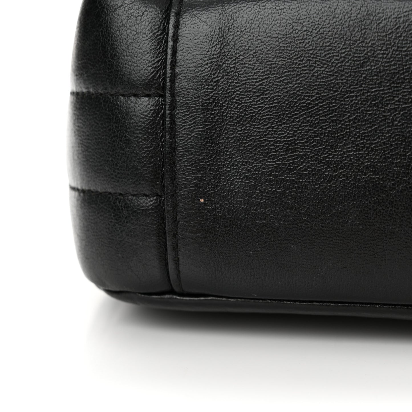 Shiny Lambskin Quilted Small Chevron Miroir Black
