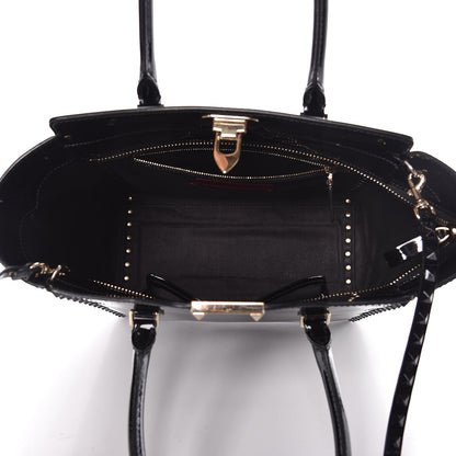 Valentino Garavani Patent Rockstud Double Handle Tote Black 5 of 12