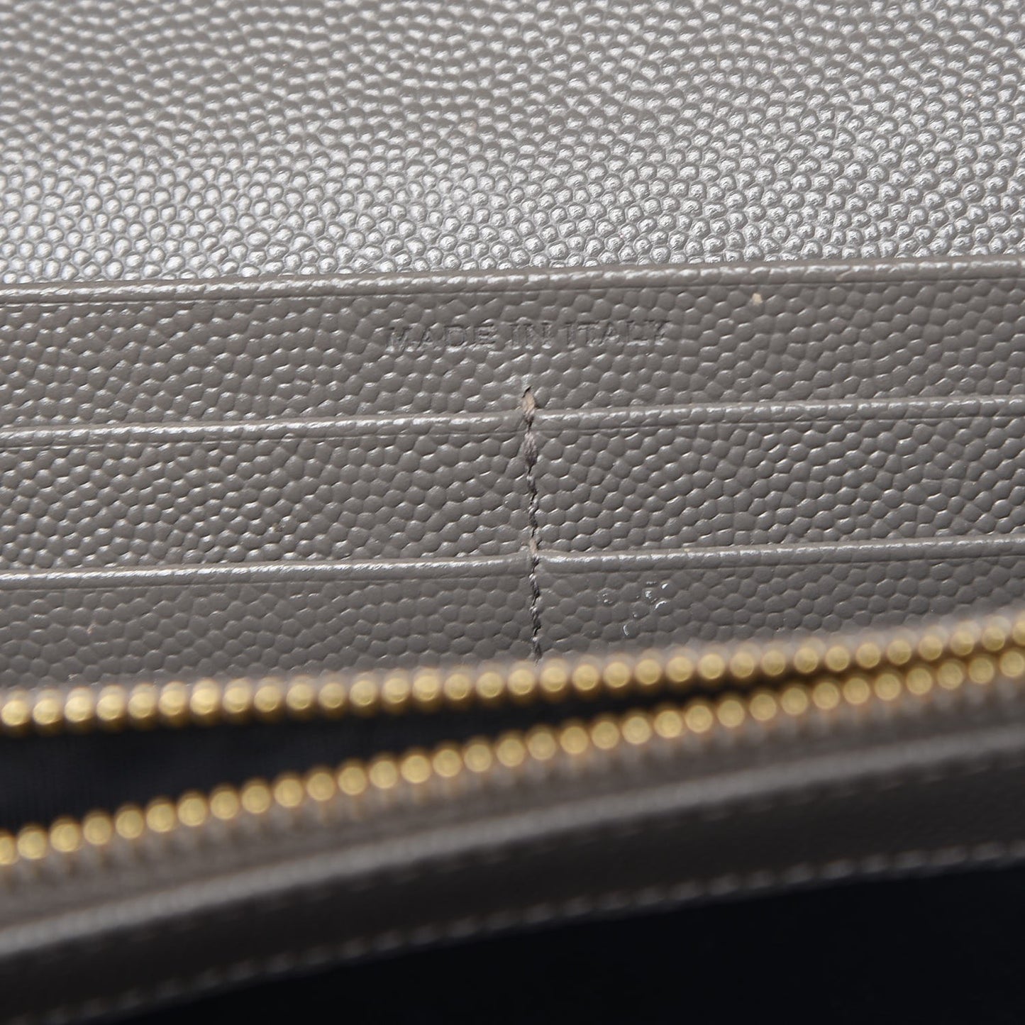 Grain De Poudre Matelasse Monogram Flap Wallet Fog