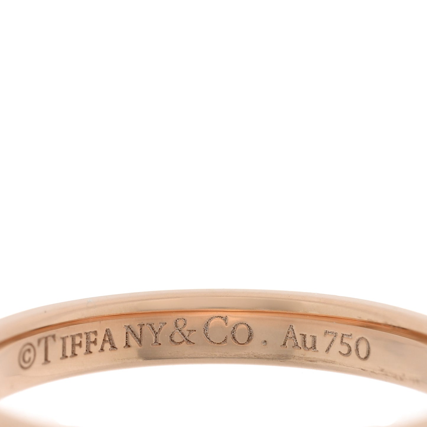 18K Rose Gold Diamond 2.5mm Tiffany True Band Ring 53 6.5