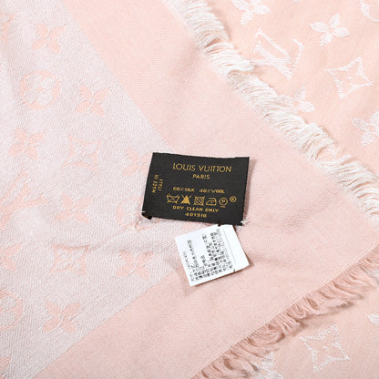 Louis Vuitton Silk Wool Monogram Shawl Rose 2 of 4