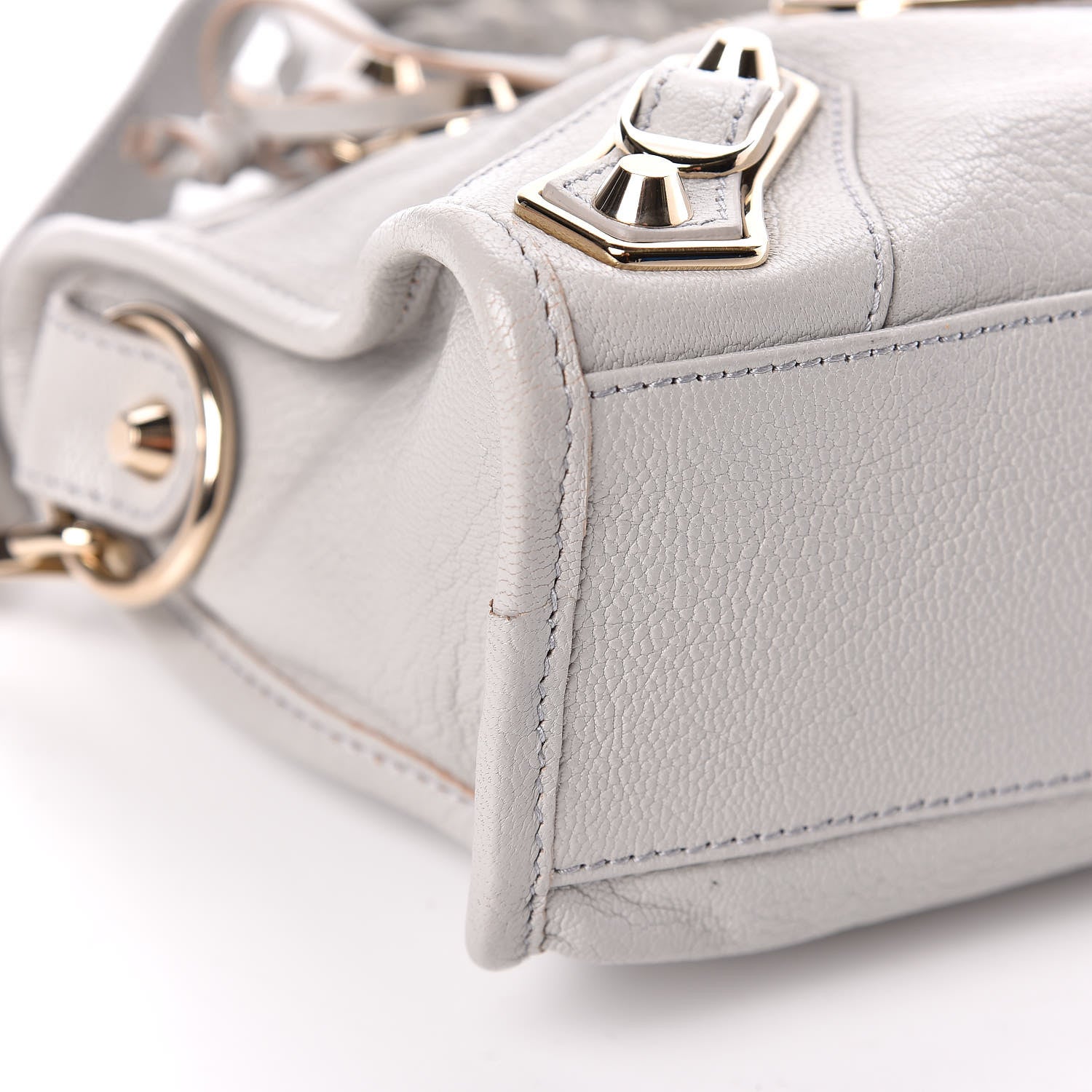 Balenciaga Chevre Gold Metallic Edge Hardware Mini City Gris Perle 5 of 10