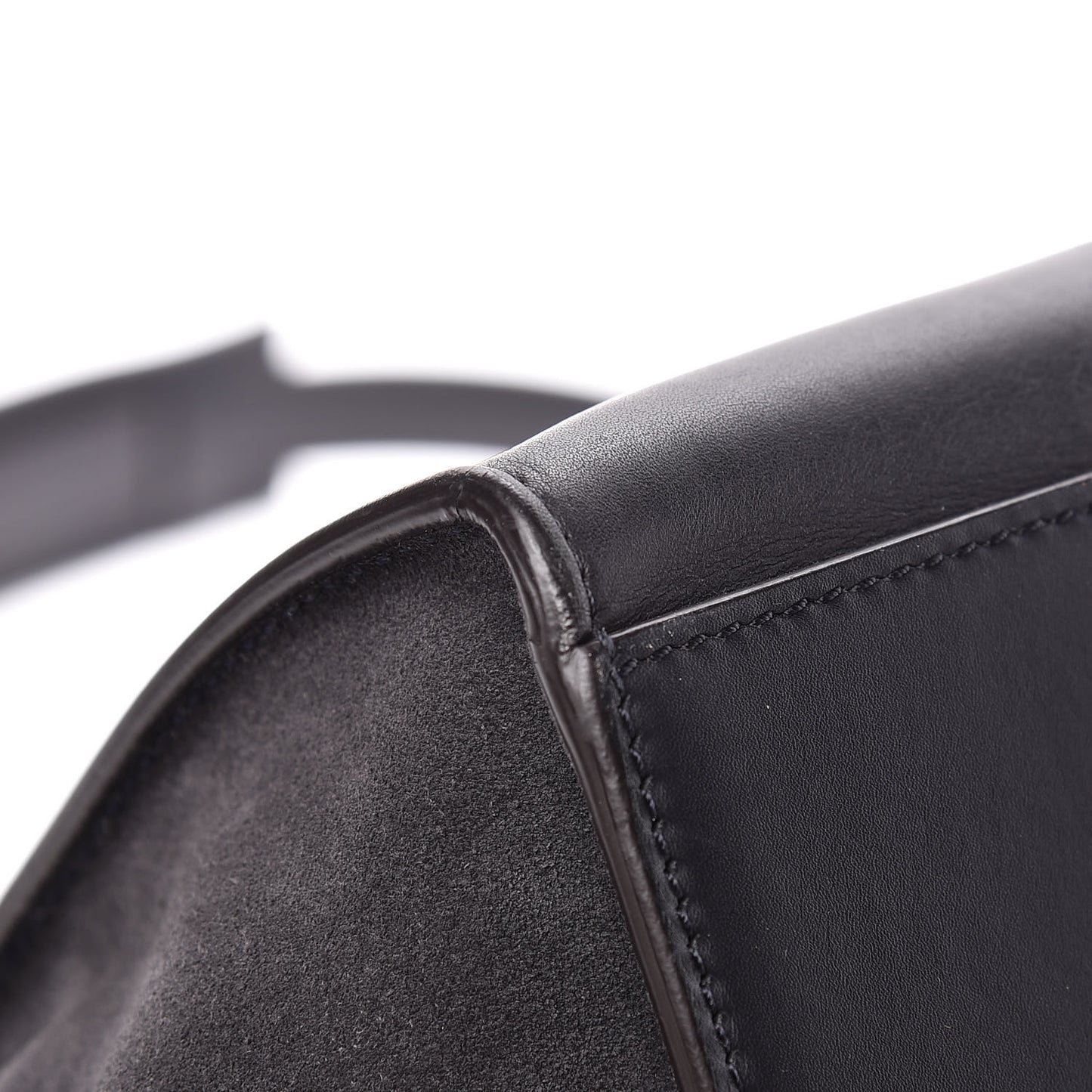 Smooth Calfskin Suede Medium Trapeze Navy