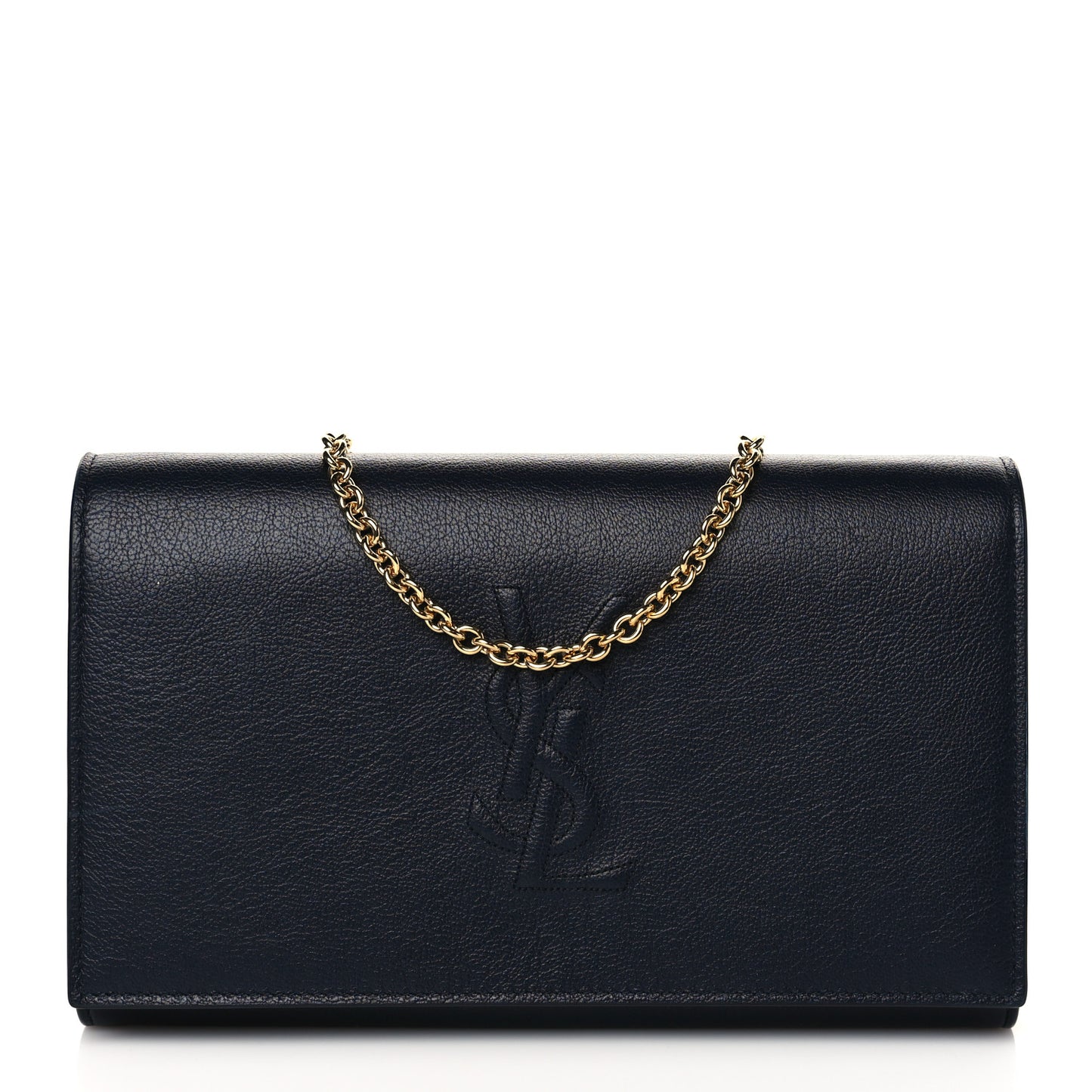 Calfskin Monogram Belle de Jour Chain Clutch Navy
