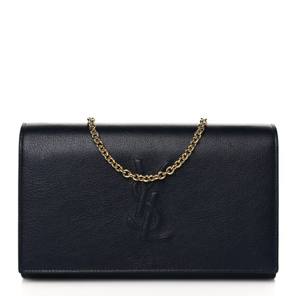 Saint Laurent Calfskin Monogram Belle de Jour Chain Clutch Navy 1 of 10