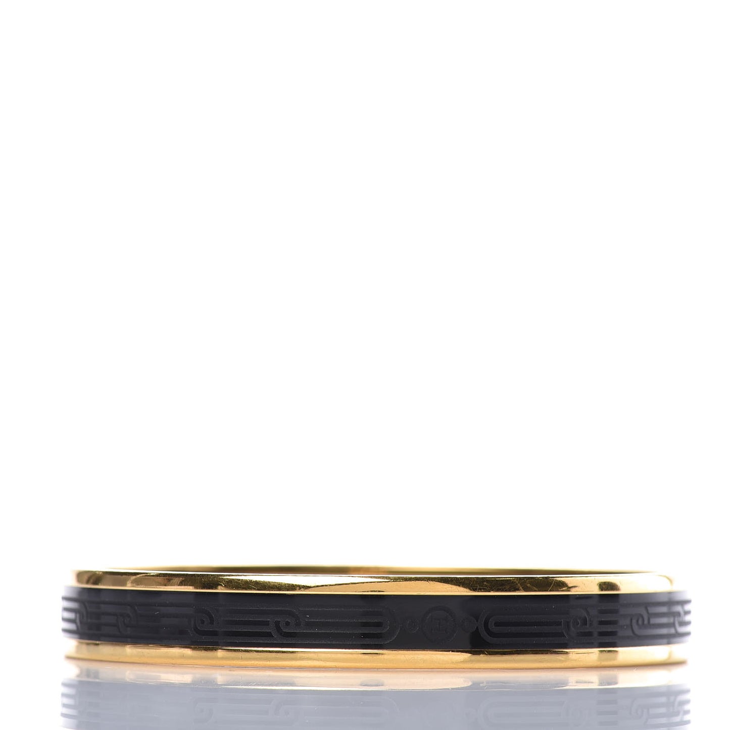 Enamel Printed Narrow Sellier Bracelet 65 Black