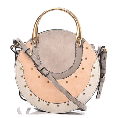 Chloe Smooth Calfskin Suede Patchwork Studded Small Pixie Bag Motty Grey 1 of 9