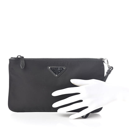 Prada Tessuto Nylon Saffiano Wristlet Black 2 of 6