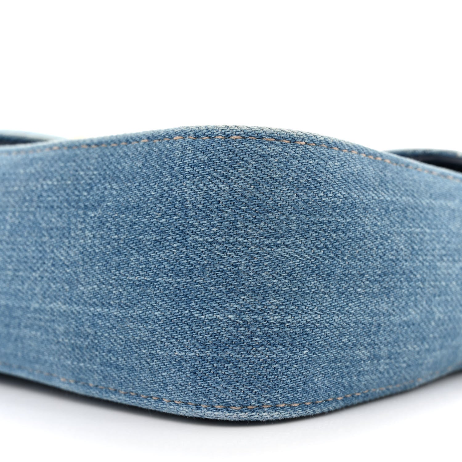 Gucci Denim Matelasse Pearl Studded Mini GG Marmont Shoulder Bag Blue 10 of 12