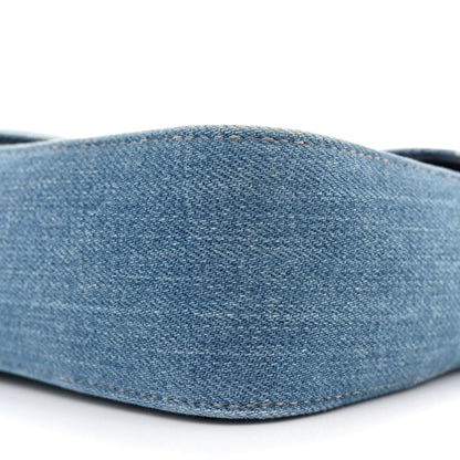 Gucci Denim Matelasse Pearl Studded Mini GG Marmont Shoulder Bag Blue 10 of 12