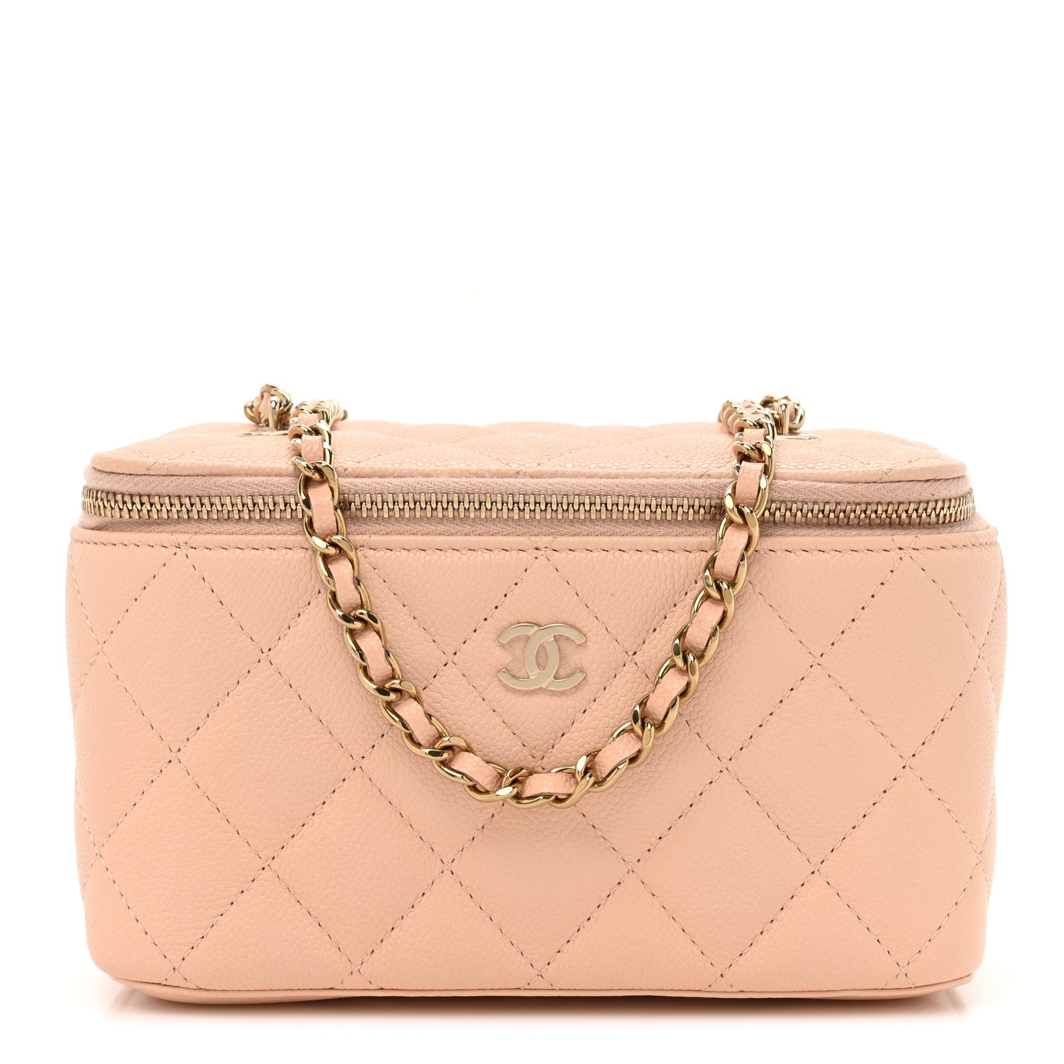 Chanel Caviar Quilted Small Vanity Case With Chain Light Beige 1 of 13
