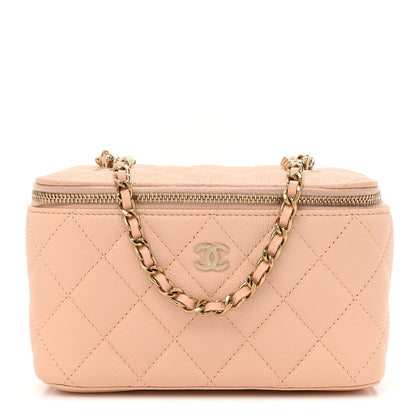 Chanel Caviar Quilted Small Vanity Case With Chain Light Beige 1 of 13