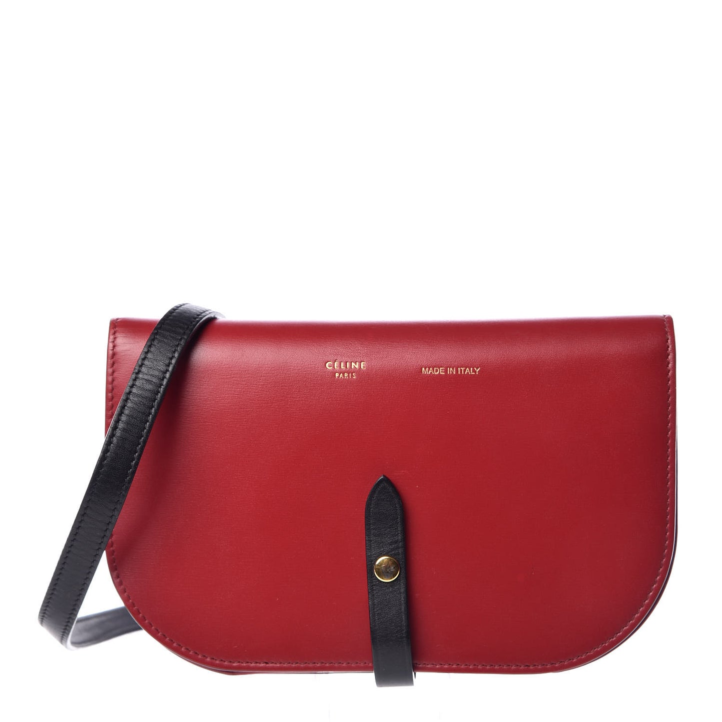 Box Calfskin Multifunction Strap Wallet Coquelicot
