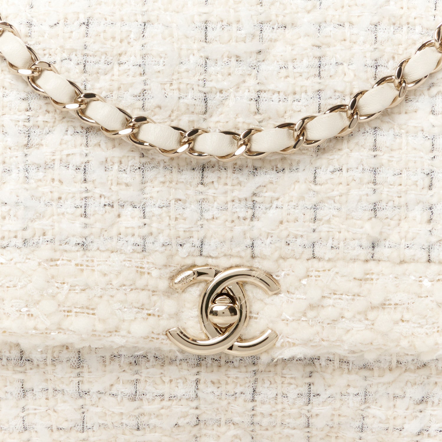 Chanel Tweed Medium Single Flap White 8 of 10