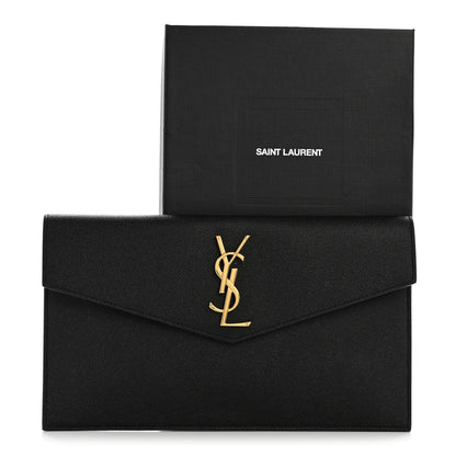 Saint Laurent Grain De Poudre Uptown Pouch Black 9 of 9