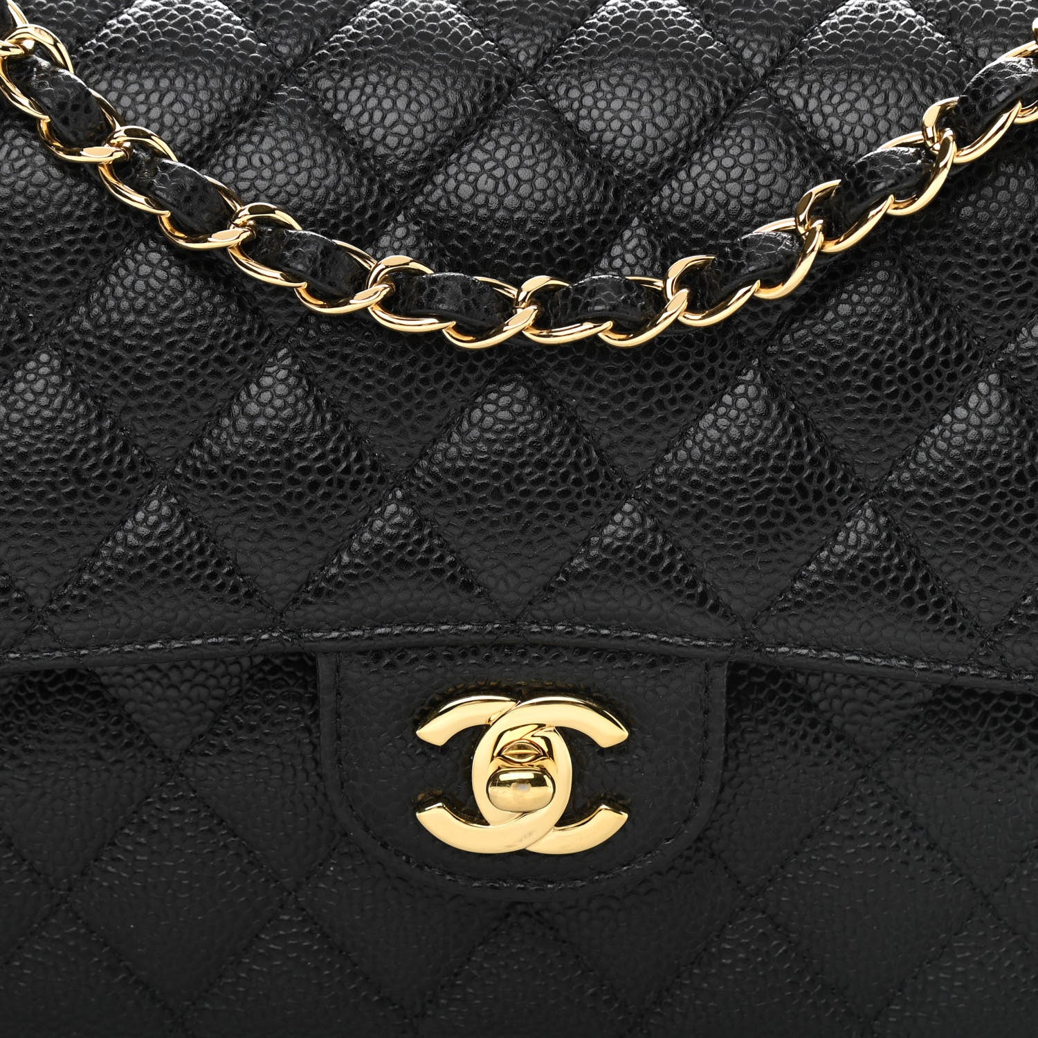 Chanel Caviar Quilted Medium Double Flap Black 8 of 10