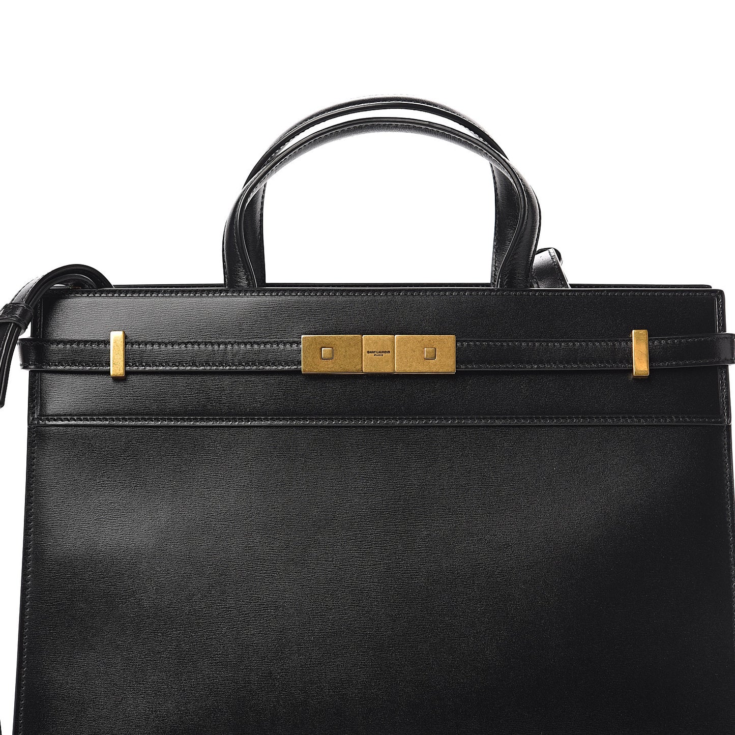 Calfskin Small Manhattan Shopper Tote Black