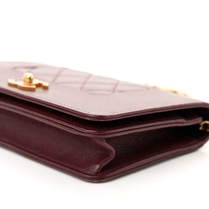 Chanel Sheepskin Quilted Mademoiselle Vintage Wallet On Chain WOC Burgundy 11 of 13
