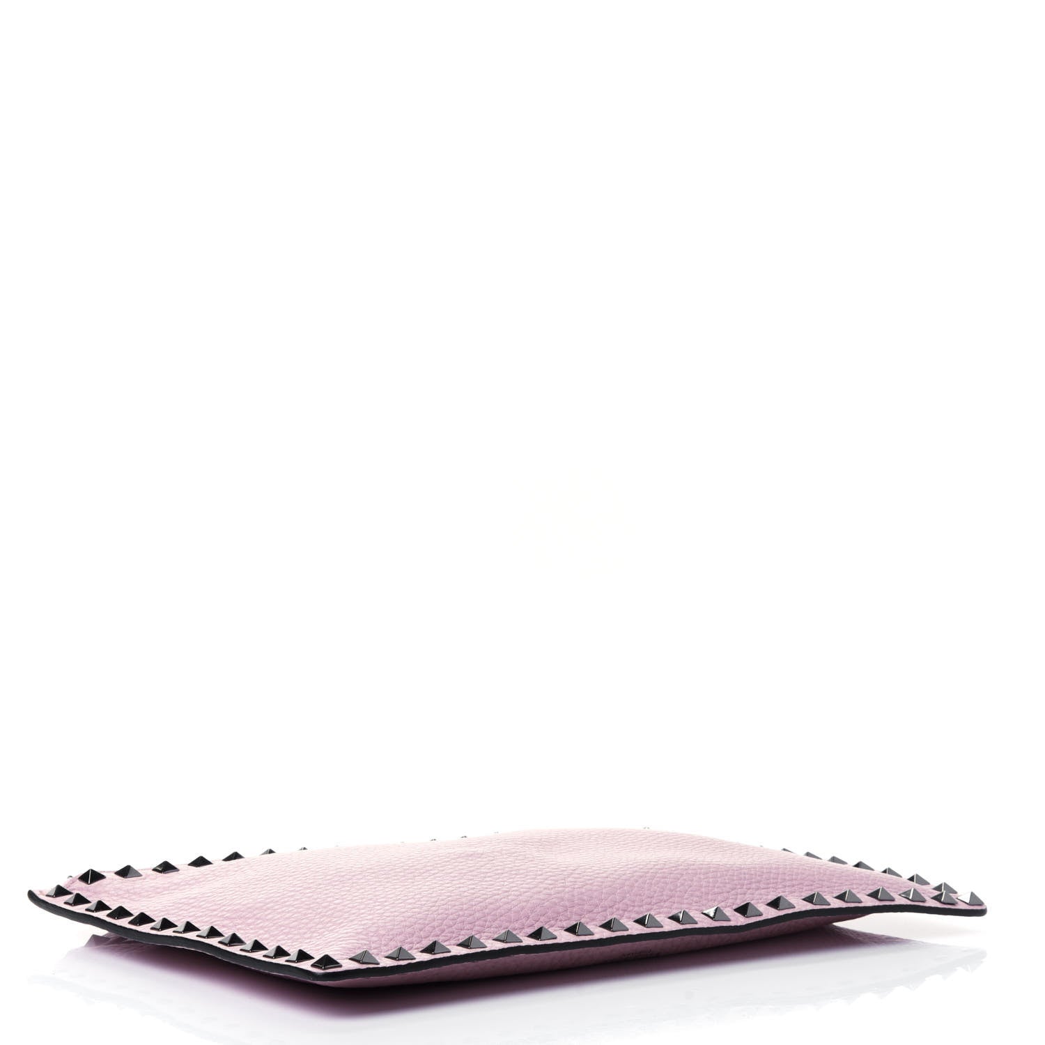Valentino Garavani Pebbled Calfskin Large Rockstud Zip Pouch Water Rose 3 of 4