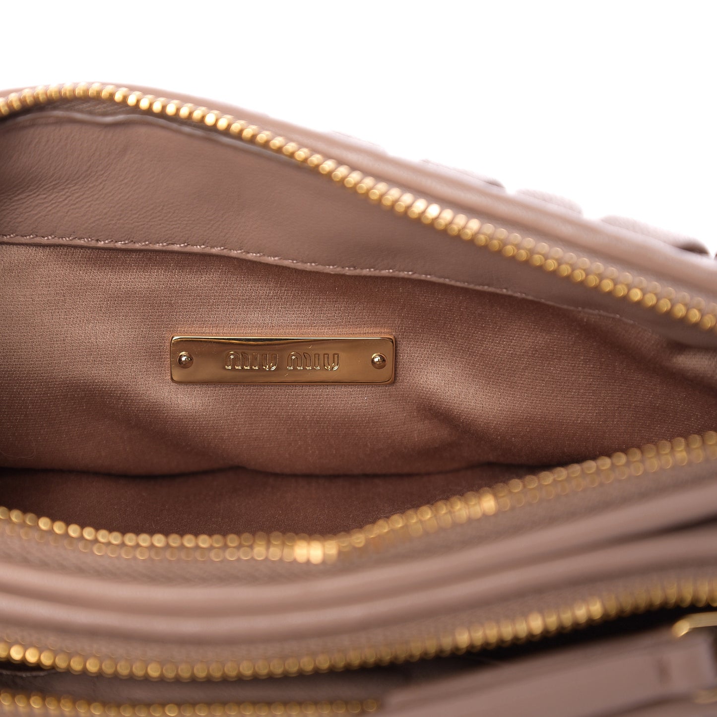 Nappa Matelasse Double Zip Crossbody Cammeo