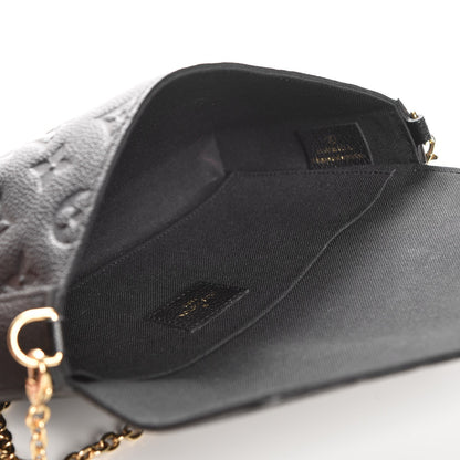 Louis Vuitton Empreinte Pochette Felicie Chain Wallet Black 5 of 9