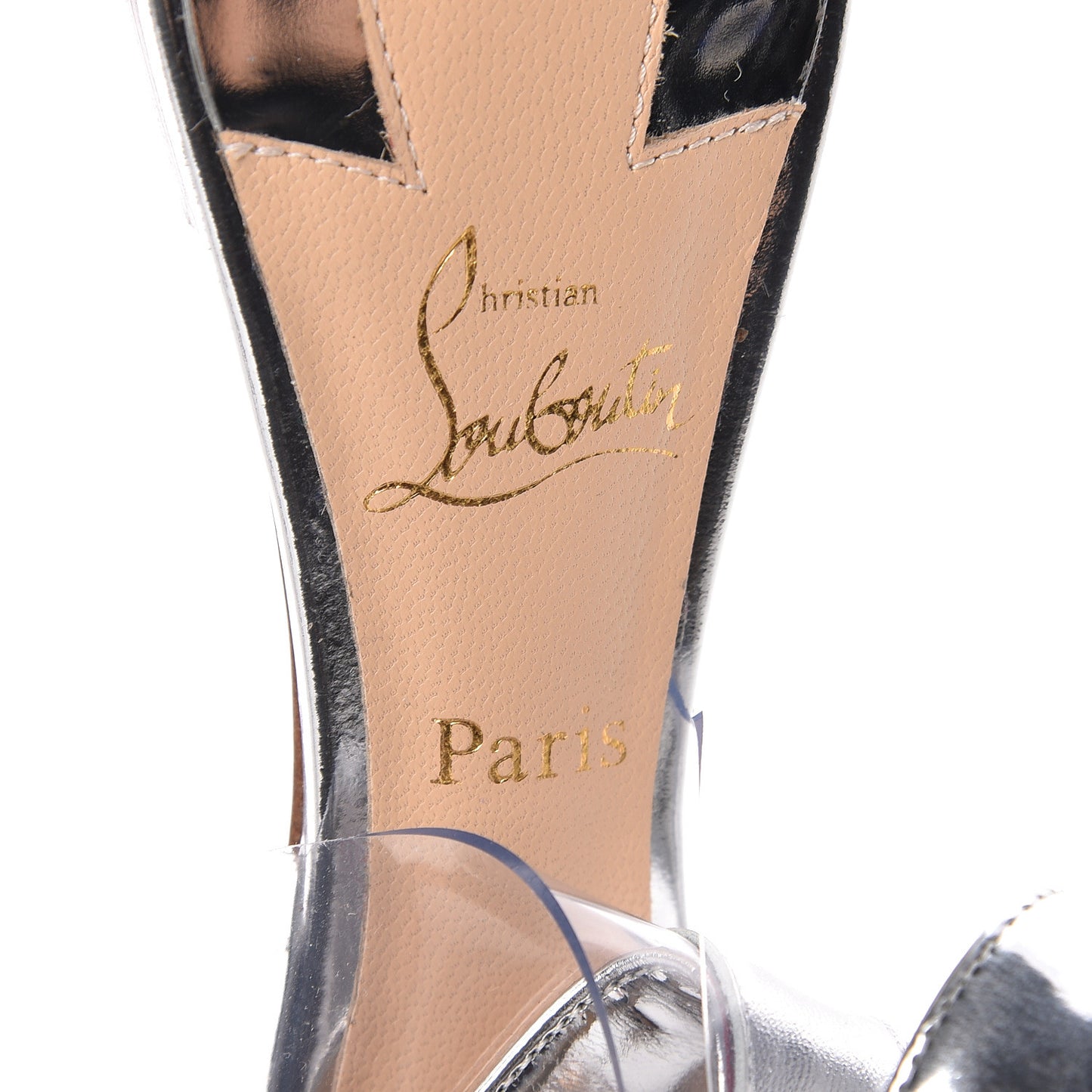 Specchio PVC V Dec Slingback Flats 39 Silver