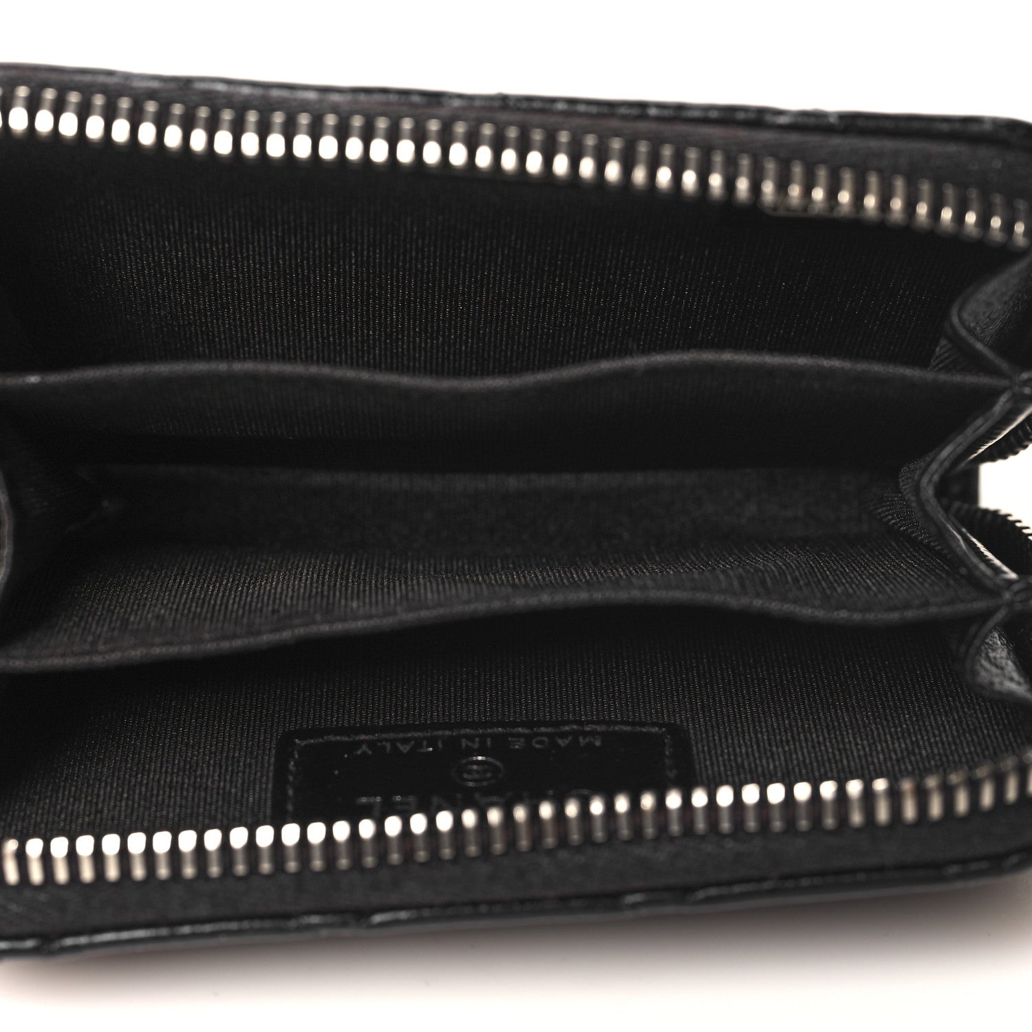 Chanel Lambskin Quilted Diamond CC Zip Around Coin Purse Black 5 of 7