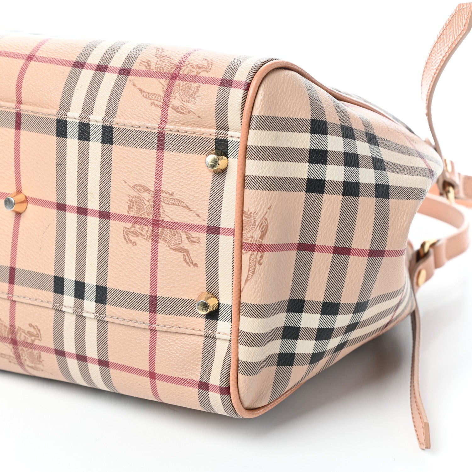 Burberry Haymarket Check Small Canterbury Tote Pale Coral Pink 12 of 12