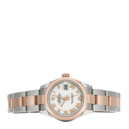Rolex Stainless Steel 18K Everose Gold 28mm Oyster Perpetual Datejust Watch White Roman 279161 2 of 5