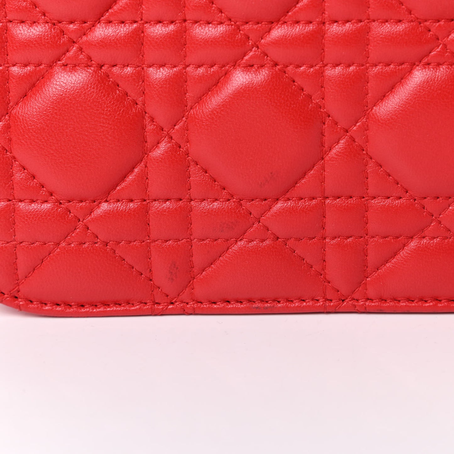 Lambskin Cannage Large Dioraddict Flap Red