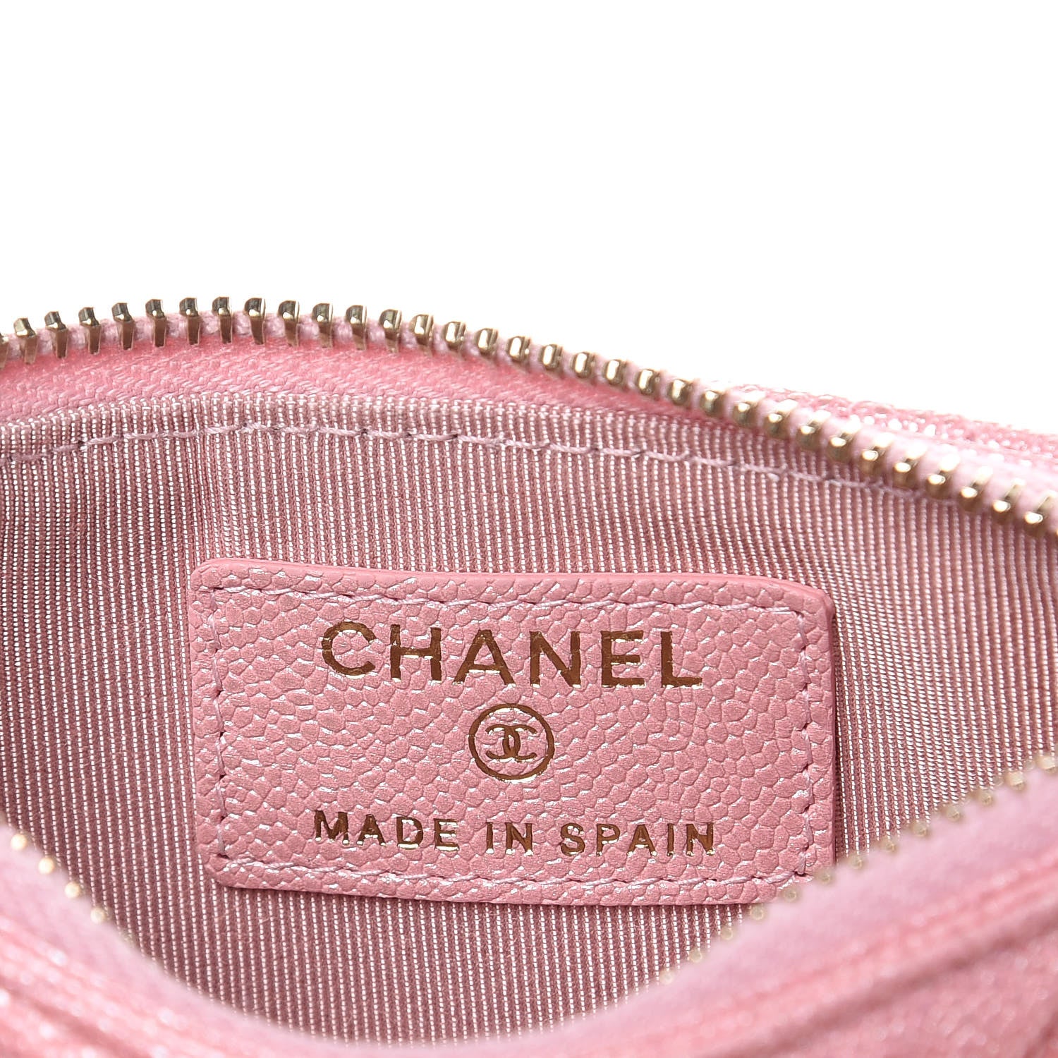 Chanel Iridescent Caviar Quilted Flap Zip Card Holder Pink 6 of 8