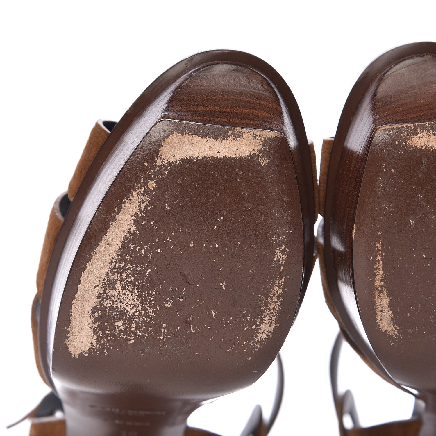 Saint Laurent Suede Tribute 75 Platform Sandals 39 Land 10 of 17