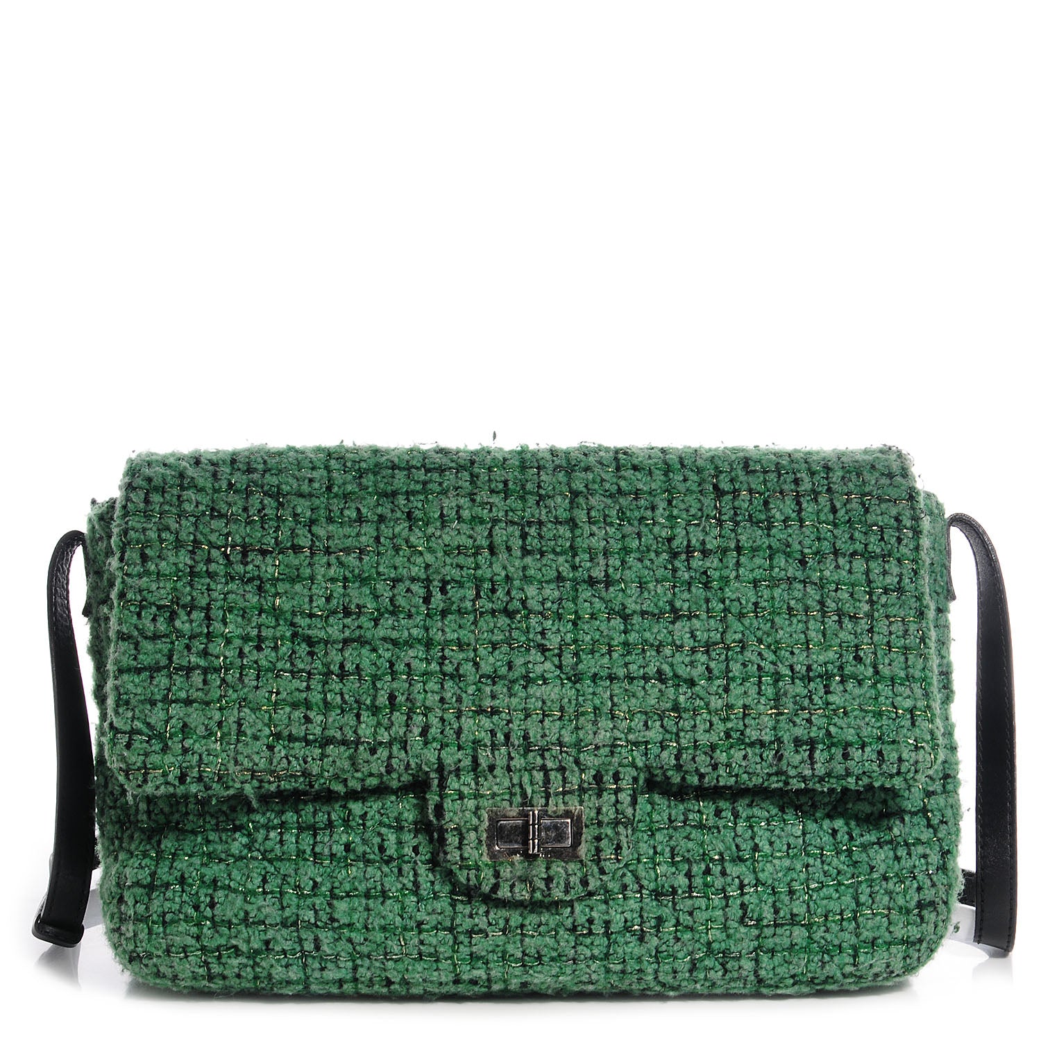 Chanel Tweed Easy 2.55 Reissue XXL Maxi Flap Green 1 of 8