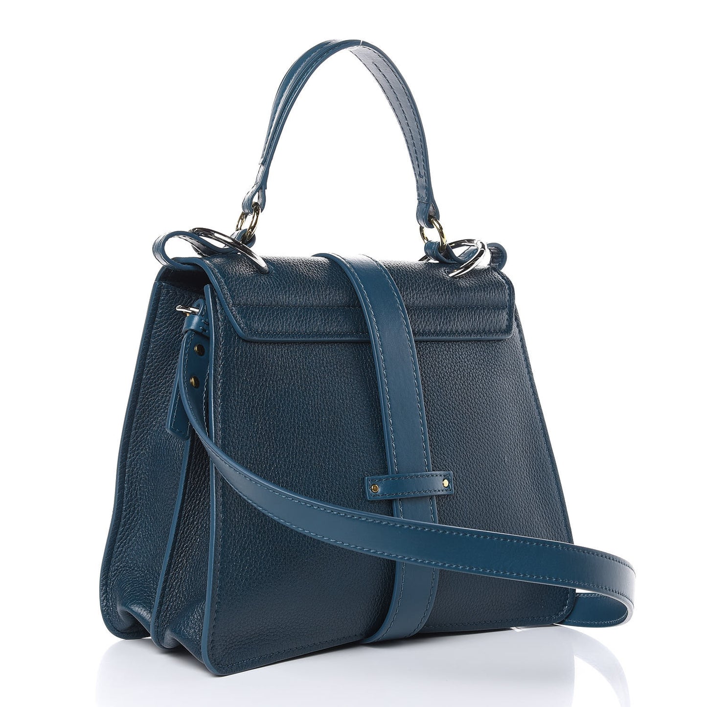 Grained Calfskin Medium Aby Day Shoulder Bag Navy Ink