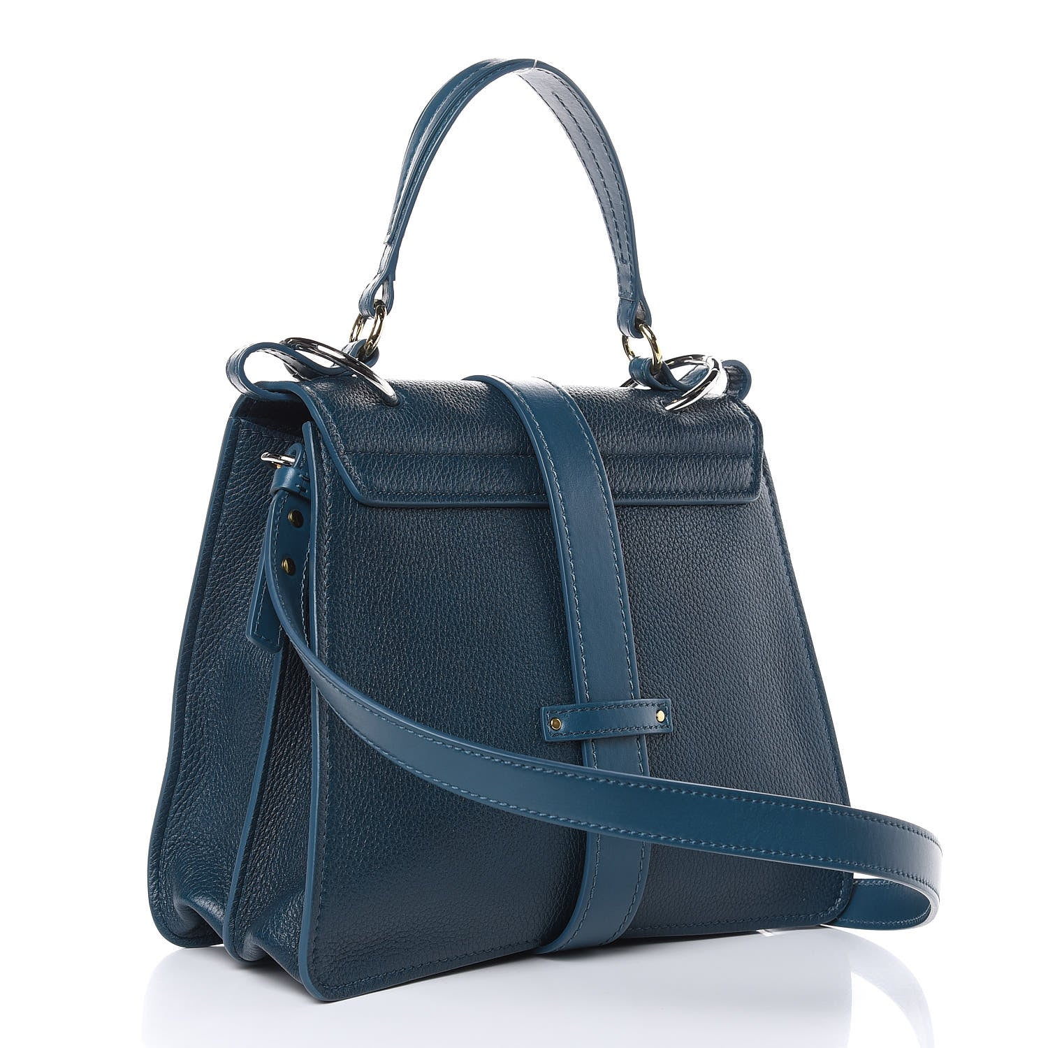 Chloe Grained Calfskin Medium Aby Day Shoulder Bag Navy Ink 3 of 9