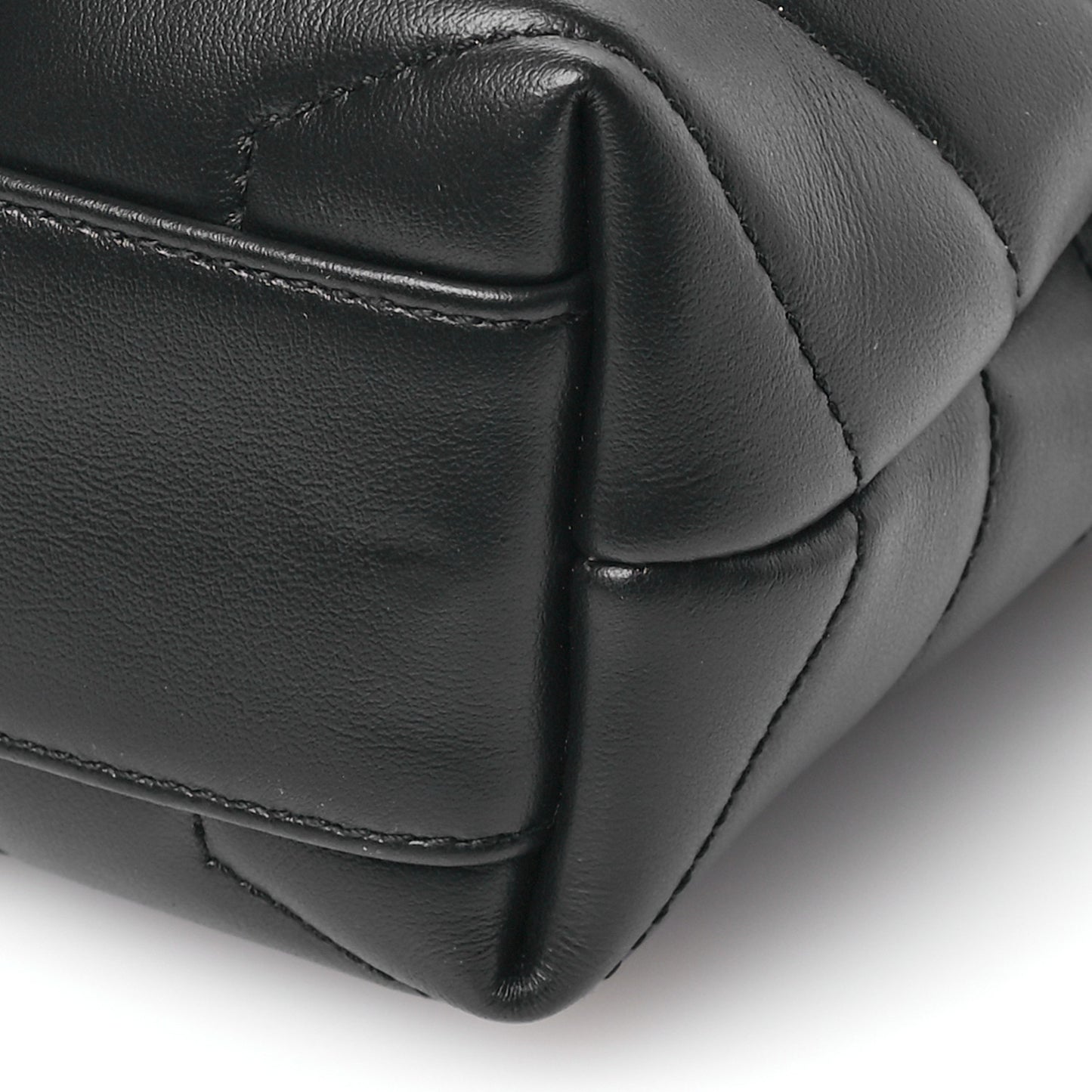 Calfskin Y Quilted Monogram Monochrome Toy Loulou Crossbody Bag Black