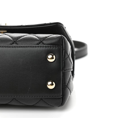 Chanel Goatskin Quilted Rainbow Extra Mini Coco Handle Flap Black 9 of 9