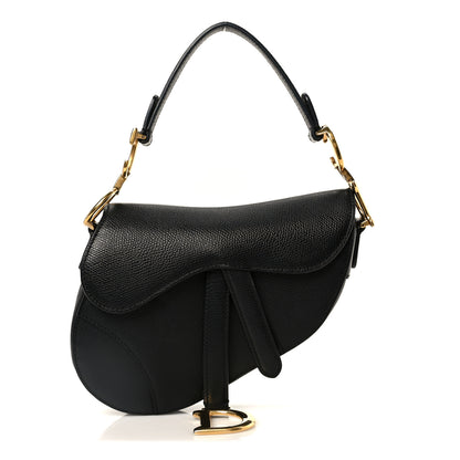 Christian Dior Grained Calfskin Mini Saddle Bag Black 1 of 11