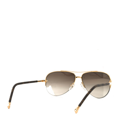 Louis Vuitton Monogram Petite Viola Pilote Aviator Sunglasses Z0571U Brown 4 of 7